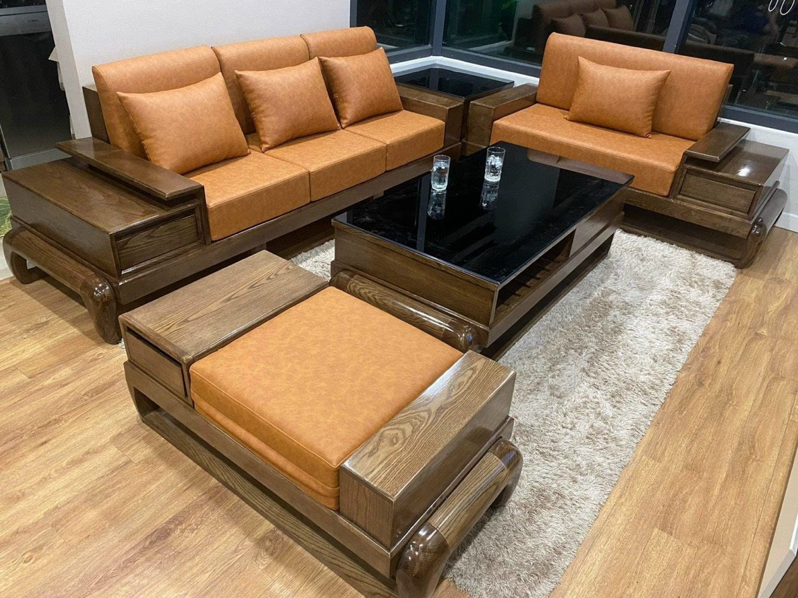 Sofa gỗ phòng khách đùi gà