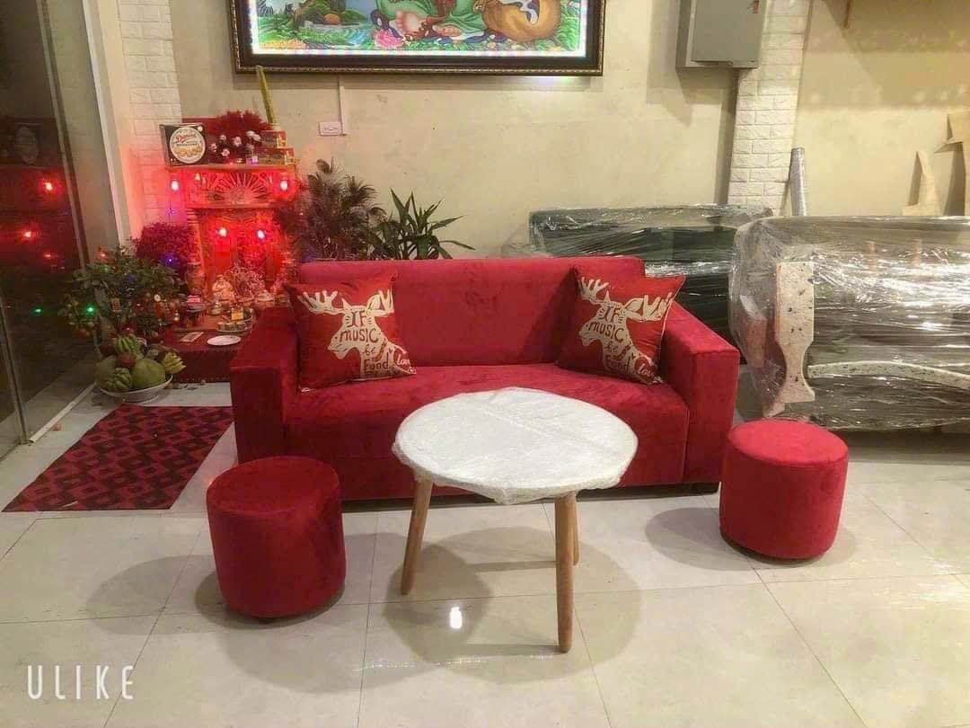 Sofa bề mặt nỉ tay vuông giá rẻ chỉ 2 triệu rộng 1m6